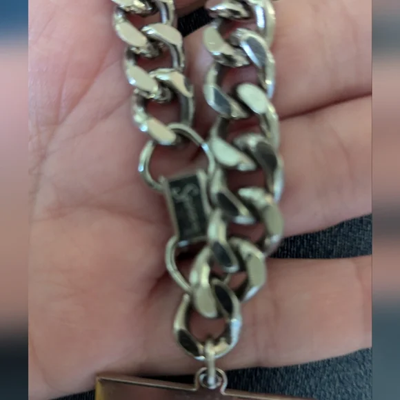 Silver chain Sperry bracelet with square charm - Picture 3 of 6
